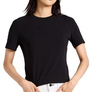 PROENZA SCHOULER WHITE LABEL KEYHOLE T-SHIRT BLACK SIZE SMALL